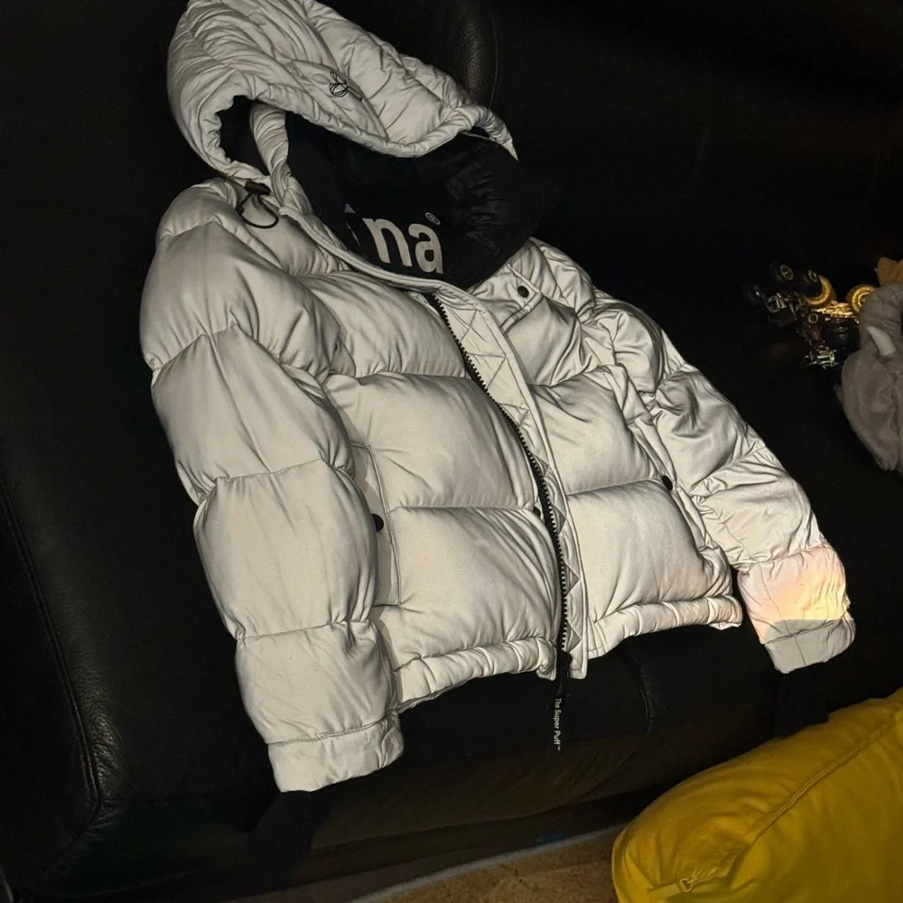 Aritzia super Puff reflective silver  Jacket - Picture 4 of 6